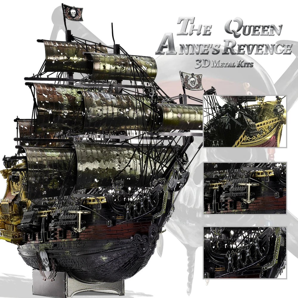 3D Metal Puzzle: The Queen Anne's Revenge Jigsaw Pirate Ship