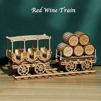 3D Wooden Puzzles Train, Bus and Truck