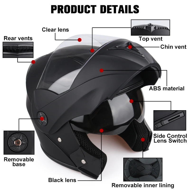 Motorcycle Helmet with Double Lens