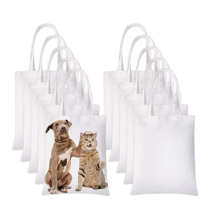 White Canvas Tote Bags 6pcs