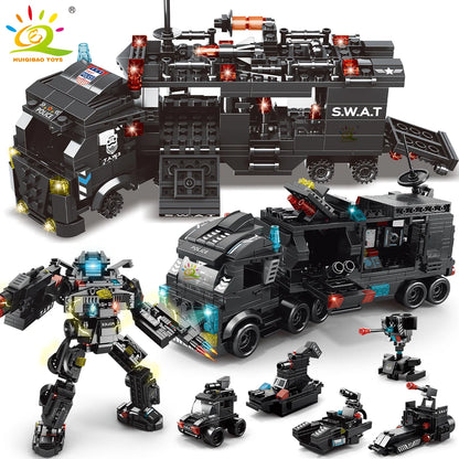 8in1 SWAT Police Command Truck Building Blocks