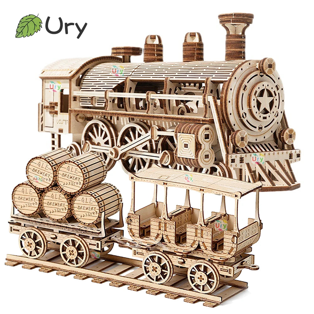 3D Wooden Puzzles Train, Bus and Truck