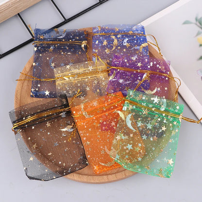 Star Moon Organza Jewelry Bags 100pcs/lot