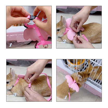 Cute Angel Wing Pet Rabbit Harness and Leash