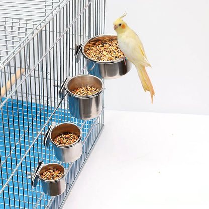 Parrot Feeding Bowl With Clamp Holder