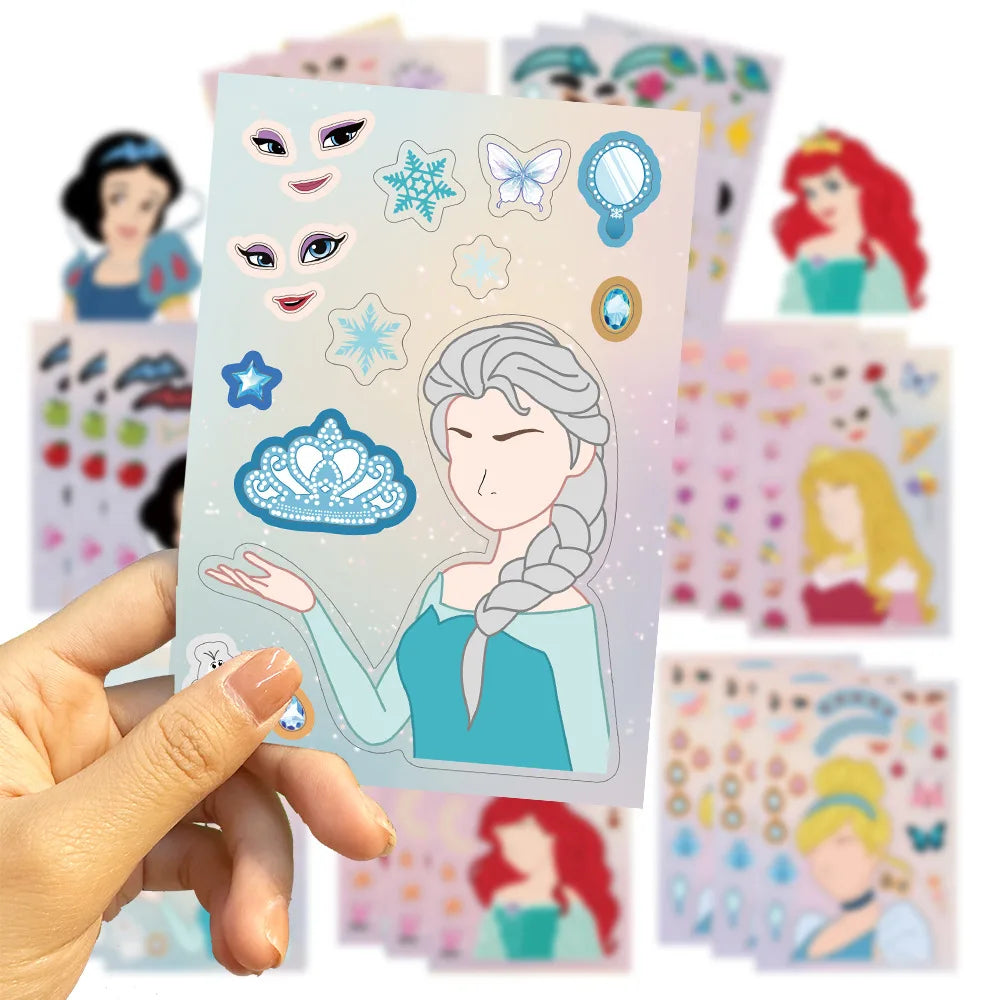 8 Sheets Disney Princess Puzzle Stickers