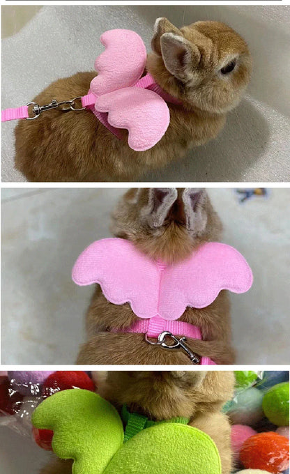 Cute Angel Wing Pet Rabbit Harness and Leash