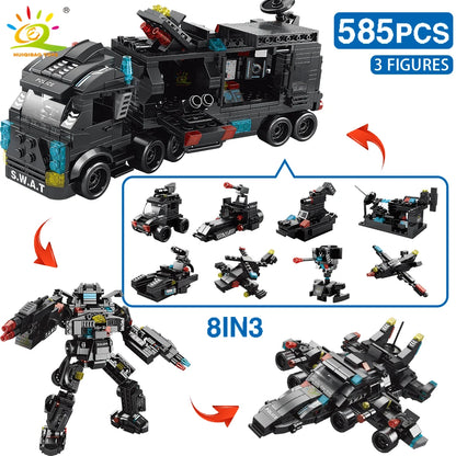 8in1 SWAT Police Command Truck Building Blocks