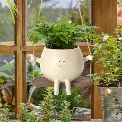 Smiling Face Resin Flower Pot