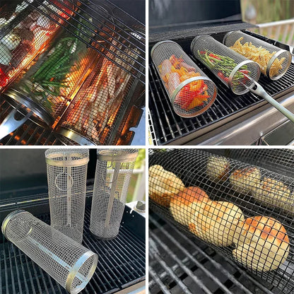 Stainless Steel BBQ Rolling Grilling Basket