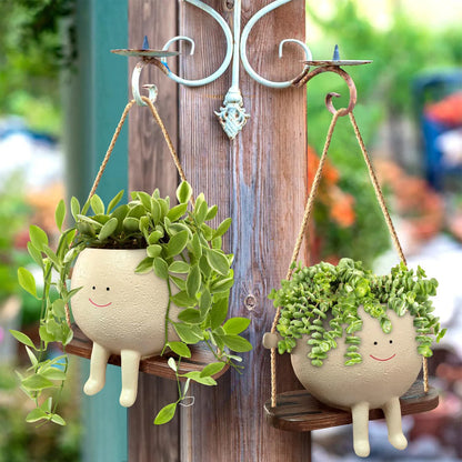 Smiling Face Resin Flower Pot