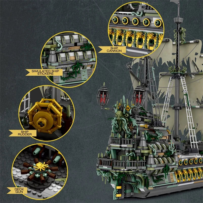 Flying Dutchman Pirate Ship Building Blocks Model