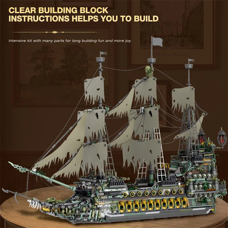 Flying Dutchman Pirate Ship Building Blocks Model