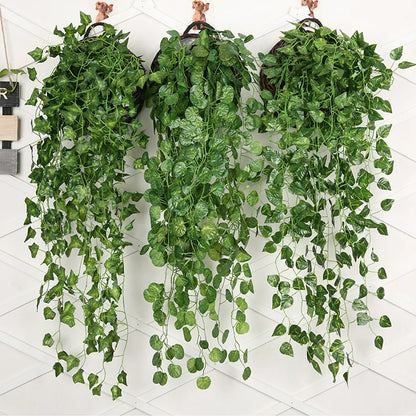 Green wall hanging Vine Leaves