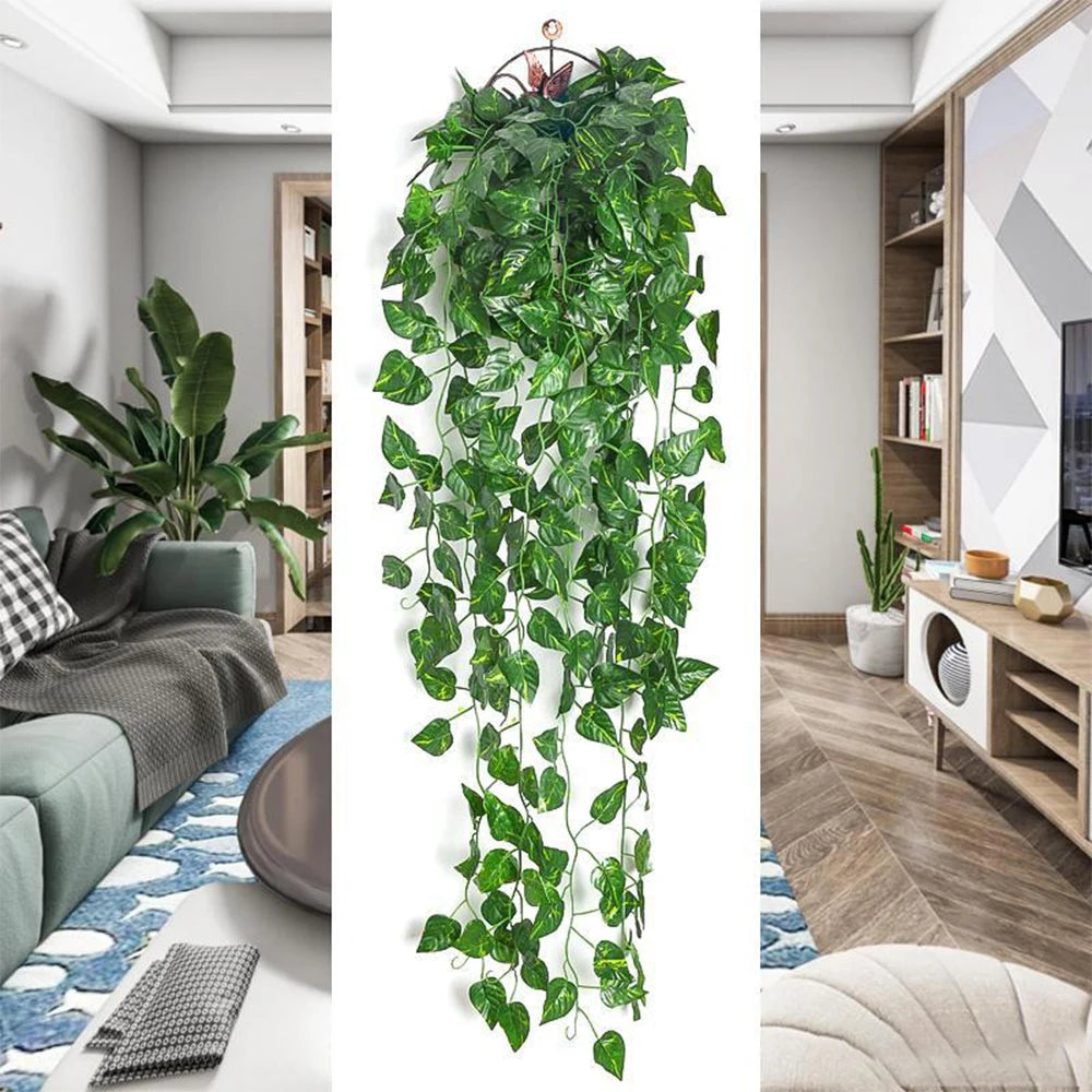 Green wall hanging Vine Leaves