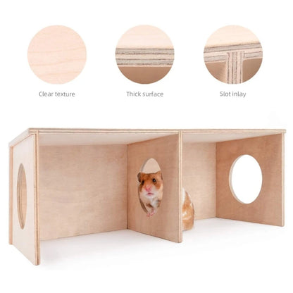 Wood Hideout Chamber for Pets