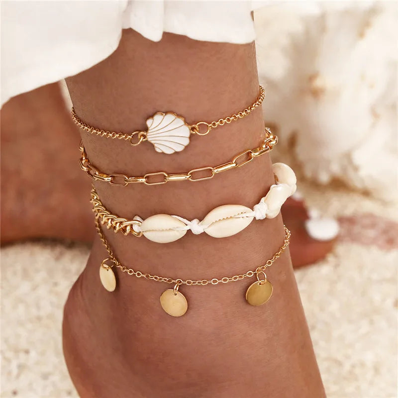 Bohemia Shell Chain Anklets