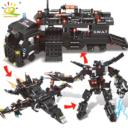 8in1 SWAT Police Command Truck Building Blocks