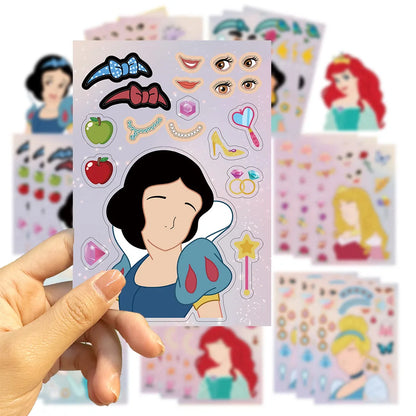 8 Sheets Disney Princess Puzzle Stickers