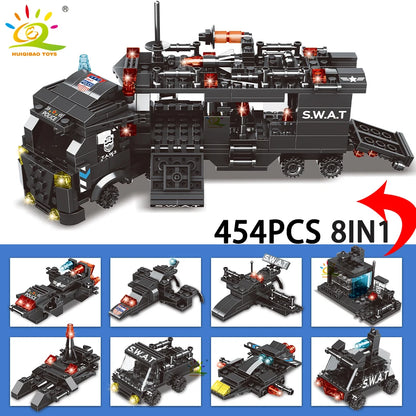 8in1 SWAT Police Command Truck Building Blocks